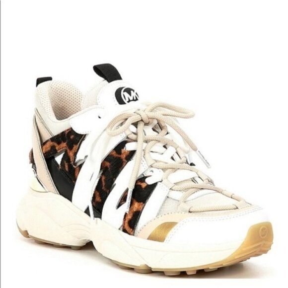 New MICHAEL Michael Kors Hero Cheetah Print Lace- Up Sneaker Trainers size 10 - Picture 15 of 15